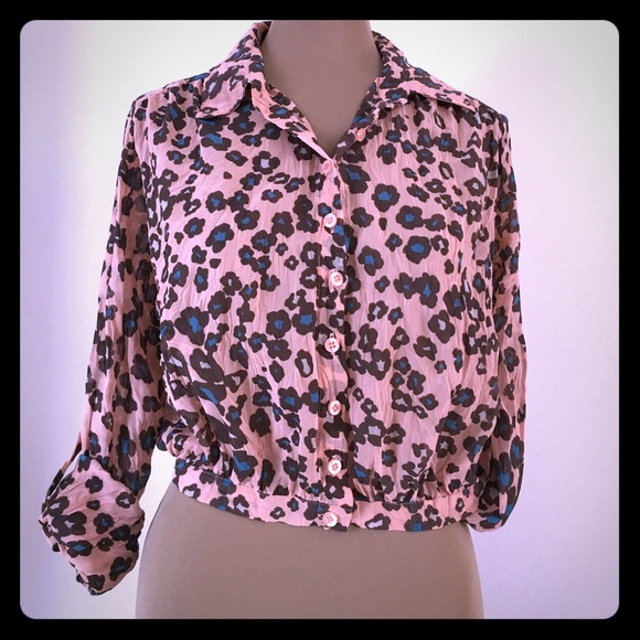 Mine Tops - Pink leopard button up