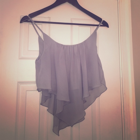 Grey Mesh Crop Top - only worn once