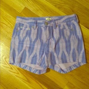 J.Crew stretch denim shorts in printed purple