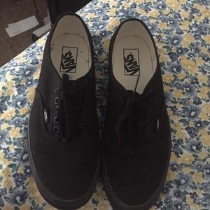 Basically brand new all black authentic vans!
