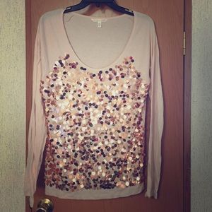 Long sleeve gold sequin