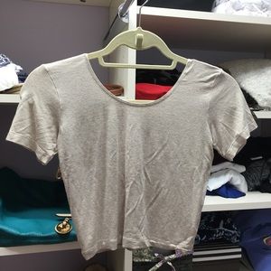 American Apparel Cream Basic Crop Top