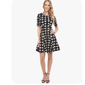 Karen Kane Black Contrast Dot Scuba Dress