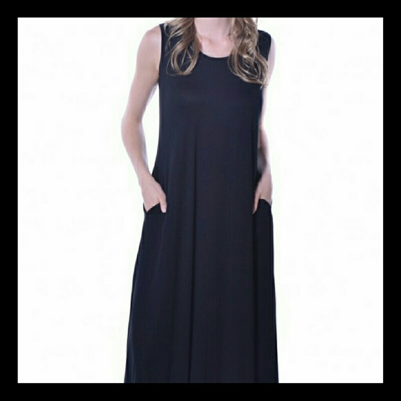 Tank Style Black Maxi Dress. - Picture 2 of 2