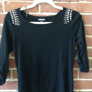 Black Express sweater with gold detail