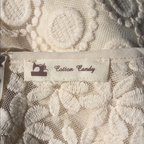 Off-white embroidered mini dress with mesh - Picture 3 of 3