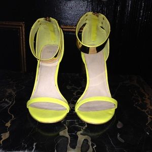 ASOS Gold Ankle Cuff Sandals - Neon