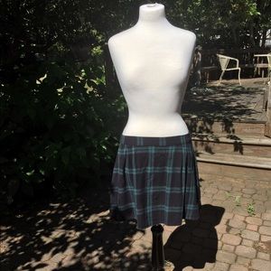 Pleated, plaid mini-skirt