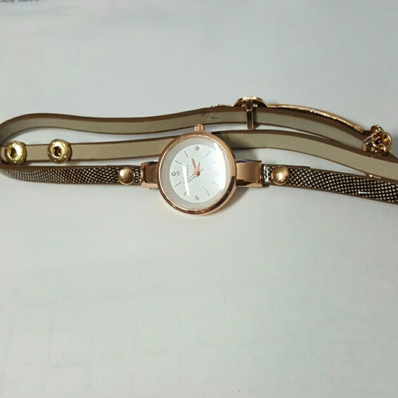 Brand new Fashion Women Stripe Floral Cloth Quartz - Picture 3 of 3