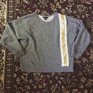 J Crew Grey Striped Sweatshirt J Crew Grey Striped Sweatshirt