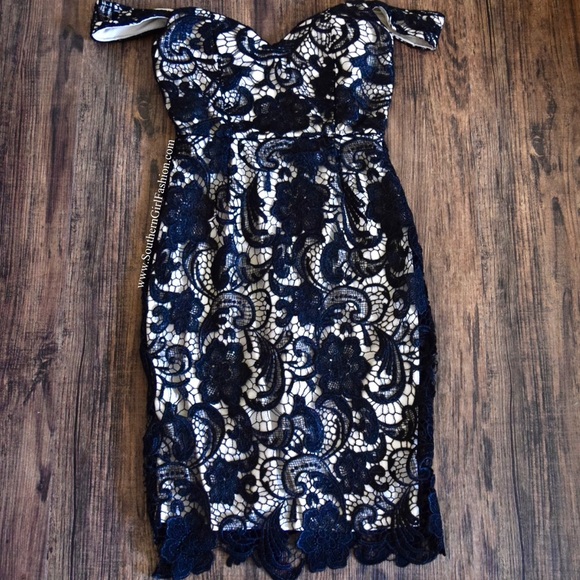 ❗️SALE❗️LACE DRESS Classy Mini Bodycon Fitted Midi - Picture 3 of 4