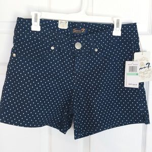 Seven7 denim shorts with white polka dots