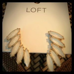 LOFT white "crawler" earrings