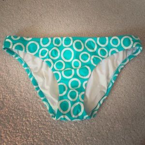 Teal circle print bikini bottoms
