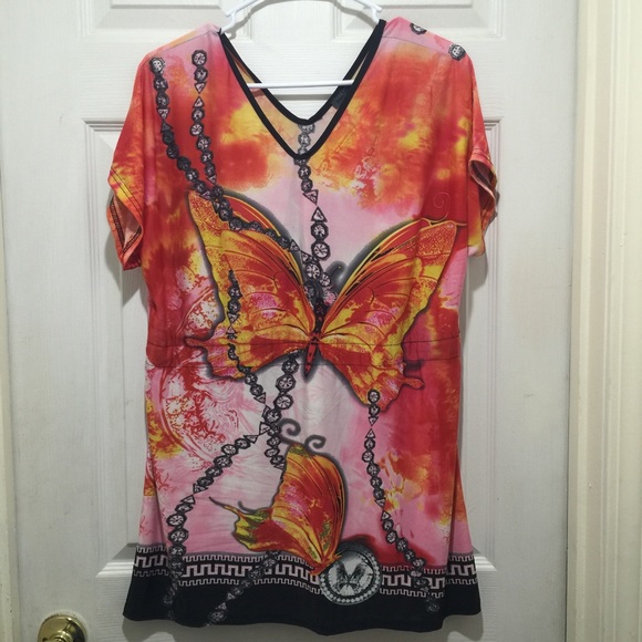 Empire waist Butterfly boutique blouse