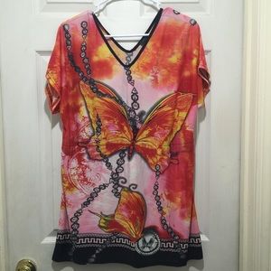 Empire waist Butterfly boutique blouse