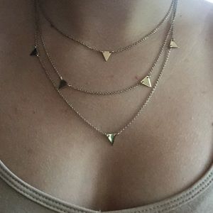 Triple-Layer Triangle Necklace