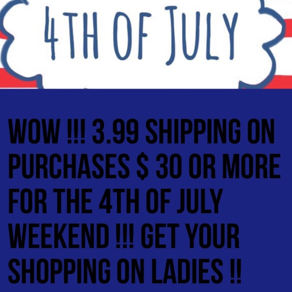 4th of July shipping savings !!