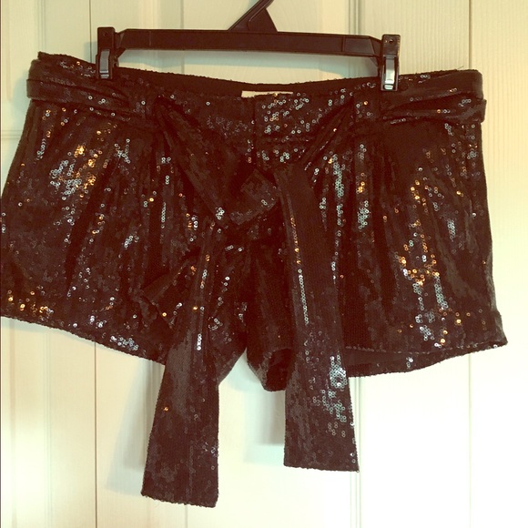 AE Black Sequin Shorts