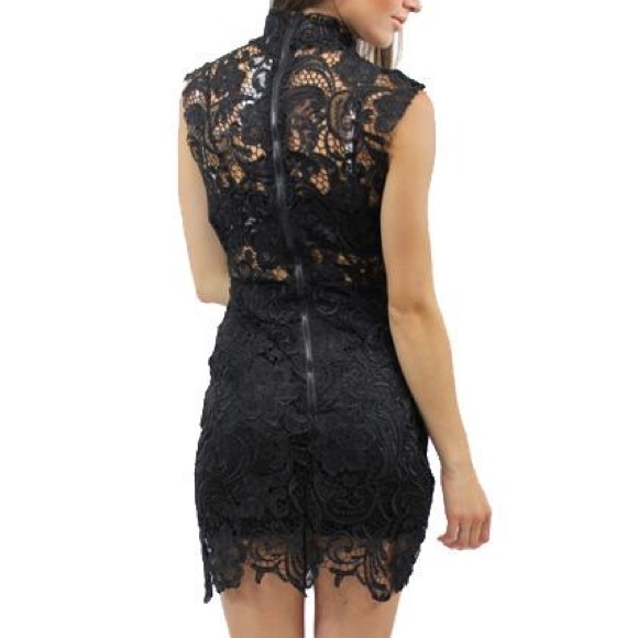 LACE DRESS Vintage Eyelet Cutout Bodycon Cocktail - Picture 2 of 4