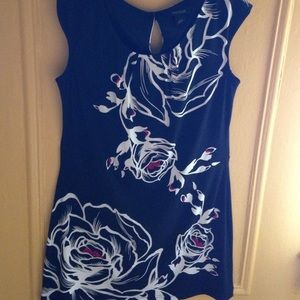 Black rose print dress