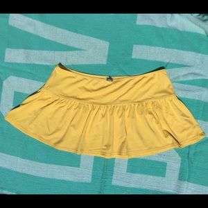 Bright yellow J.Crew unlined flouncy swim skirt!