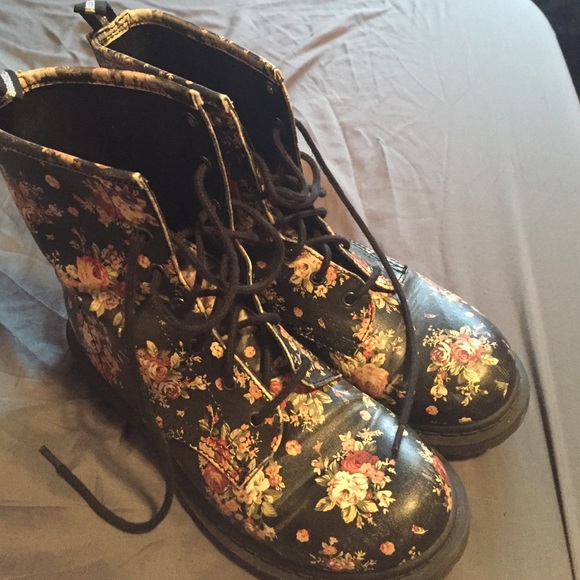 Floral Combat Boots