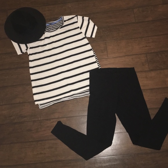 Black and white striped tee