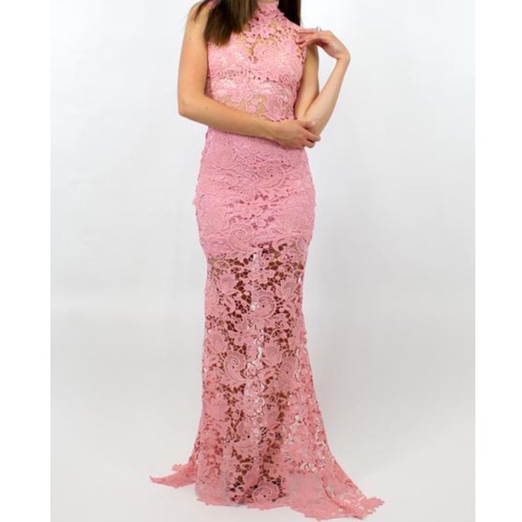 LACE MAXI DRESS Floral Embroidered Long Party Gown - Picture 3 of 8