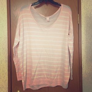 Long Sleeve Pink White Stripe