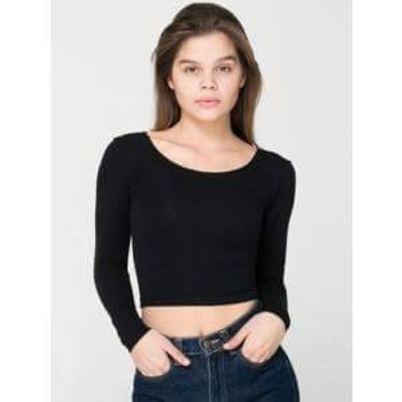 American apparel black long sleeve crop top.
