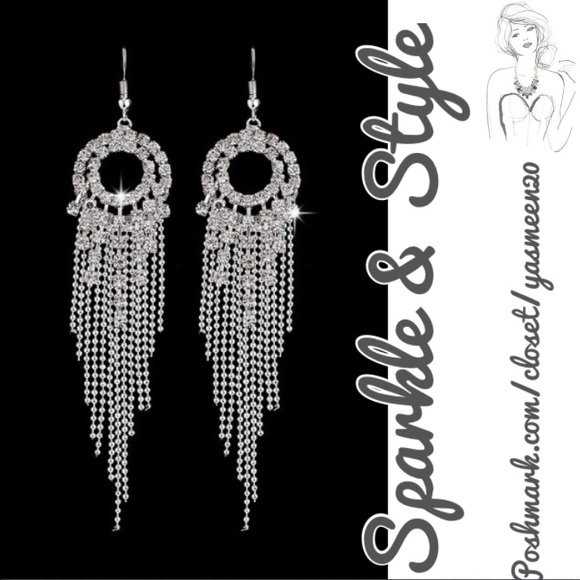 ✨💖White rhinestone earrings 💖✨ - Picture 2 of 3