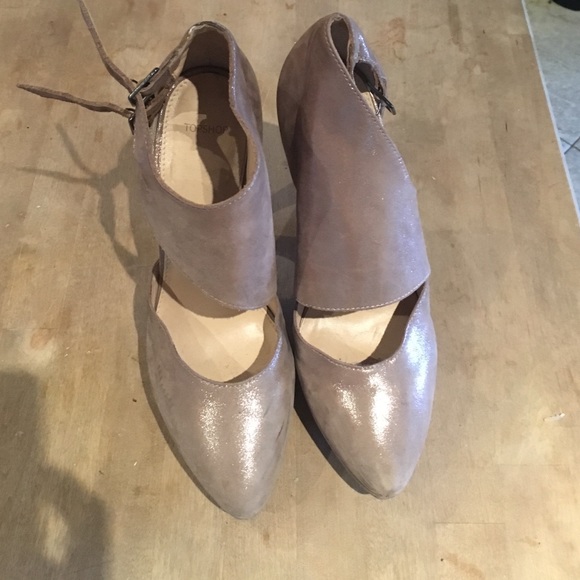 Top Shop glittery tan heel