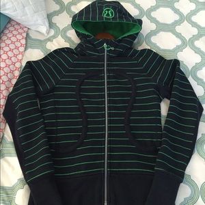 Lululemon scuba hoodie inkwell/green bean stripe