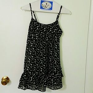 Star Pattern Black Tank Top