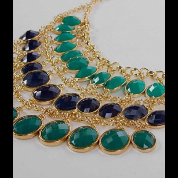 Bellaposh Jewelry - Gold Turquoise Statement Necklace