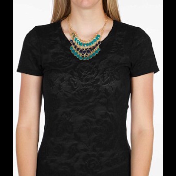 Gold Turquoise Statement Necklace - Picture 3 of 3