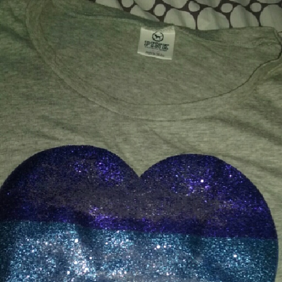Victoria secret glitter gray shirt size large