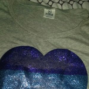 Victoria secret glitter gray shirt size large