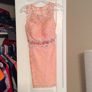 Homecoming or formal short 2pc illusion dress