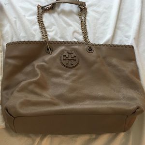 Authentic tan Tory Burch tote