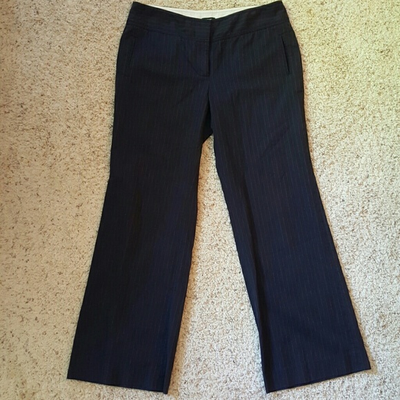 J Crew size 14 navy pinstriped pants.