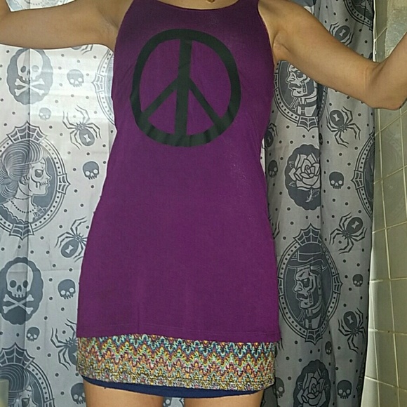 PEACE PURPLE RACERBACK