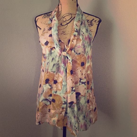 Theory Tops - Theory Floral Multicolored Lightweight Silk Blouse