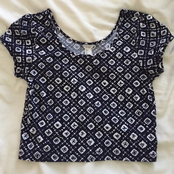forever 21 navy crop top