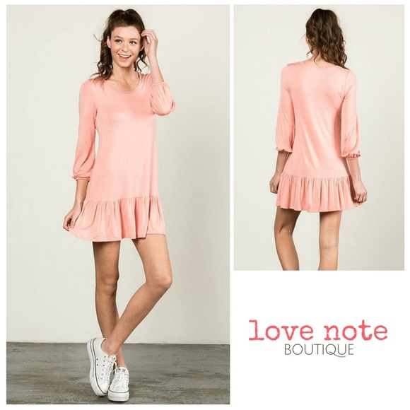 Peach Bottom Ruffle Tunic Dress