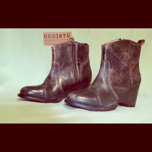 New Bed Stu distressed black booties size 9