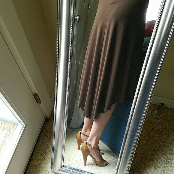 Brown high low, split sleeve, Liz Claiborne dress - Picture 4 of 4