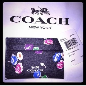 NWT COACH floral Credit card/ID wallet🌺