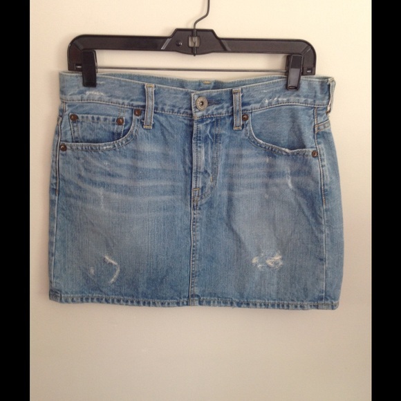 Uniqlo Distressed Denim Mini Skirt